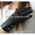 fashion lady wearing winter glove leather